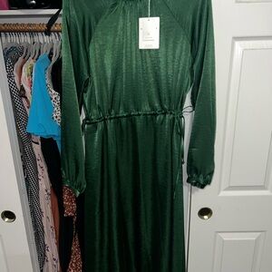 DownEast Forest Green Satin Top